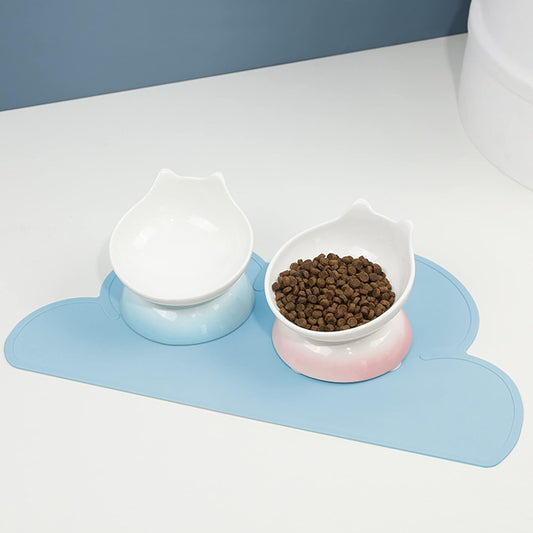 Elevate Mealtime with the Premium Anti-Slip Waterproof Silicone Pet Food Mat for Dogs and Cats in Stylish Blue
