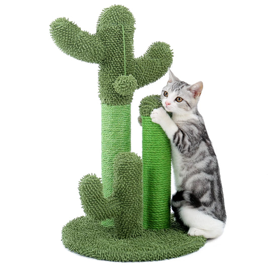 Vibrant 23" Cactus Cat Scratching Post - Durable Sisal Scratcher for Happy Kittens